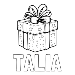 Online izdelana pobarvanka - Pobarvanka imena TALIA in pobarvanka božičnega darila