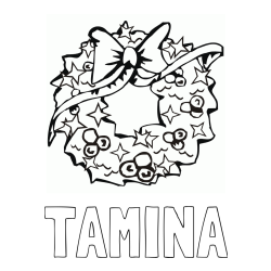 Online izdelana pobarvanka - Pobarvanka imena TAMINA in pobarvanka lepega adventnega venčka