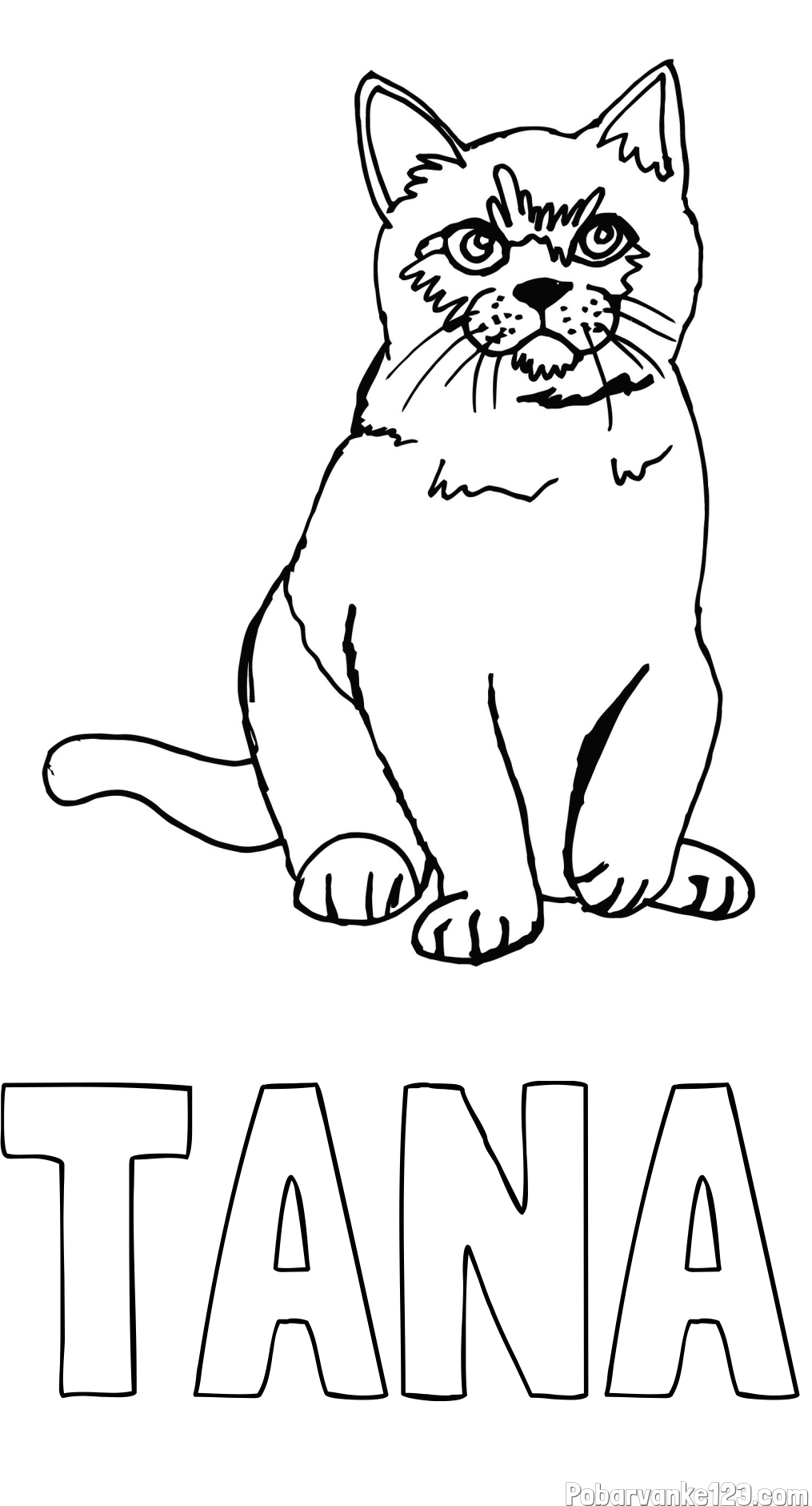 Pobarvanka imena TANA in pobarvanka lepe mucke