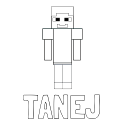 Online izdelana pobarvanka - Pobarvanka imena TANEJ in pobarvanka Minecraft glavnega junaka