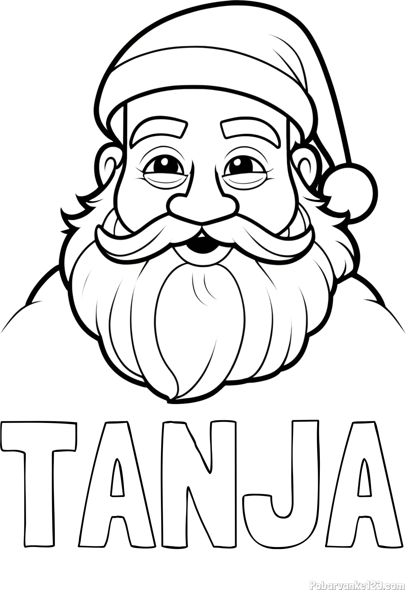 Pobarvanka imena TANJA in pobarvanka utrujenega Božička