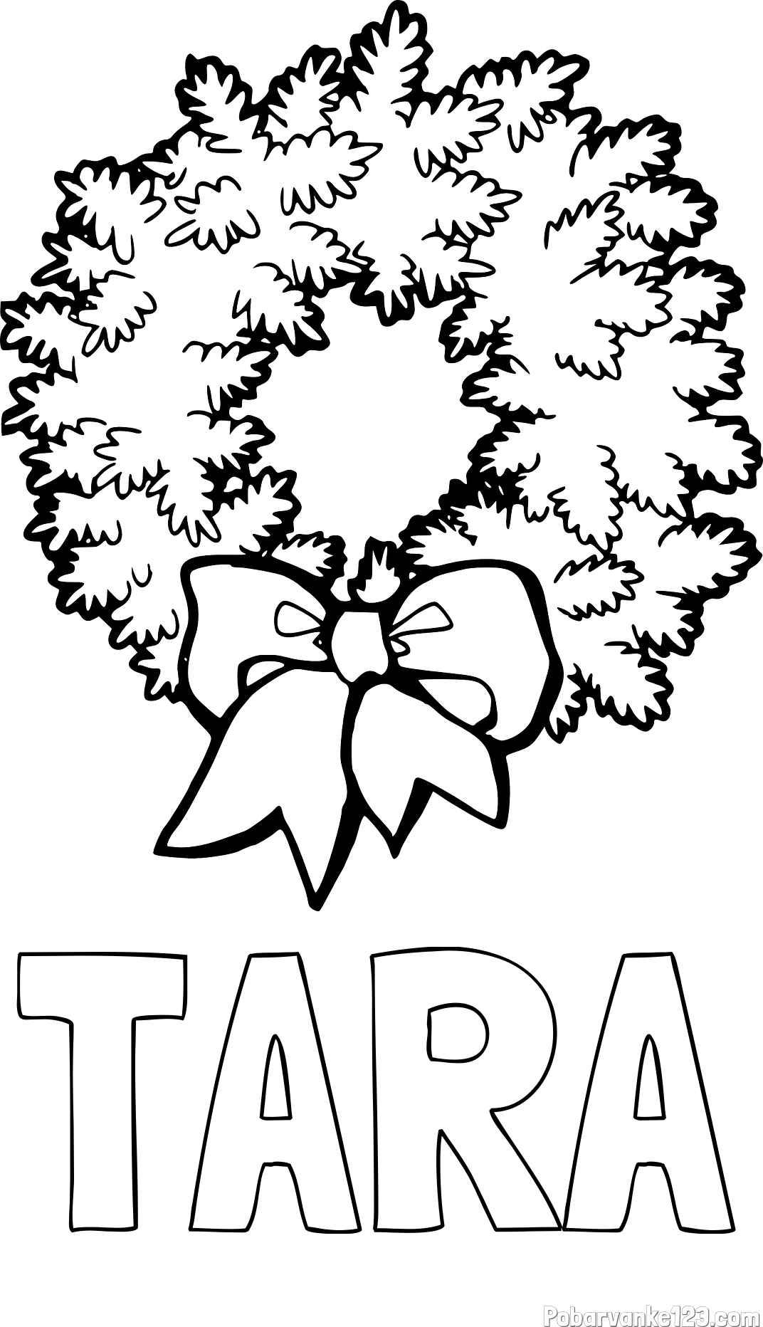 Pobarvanka imena TARA in adventni venček