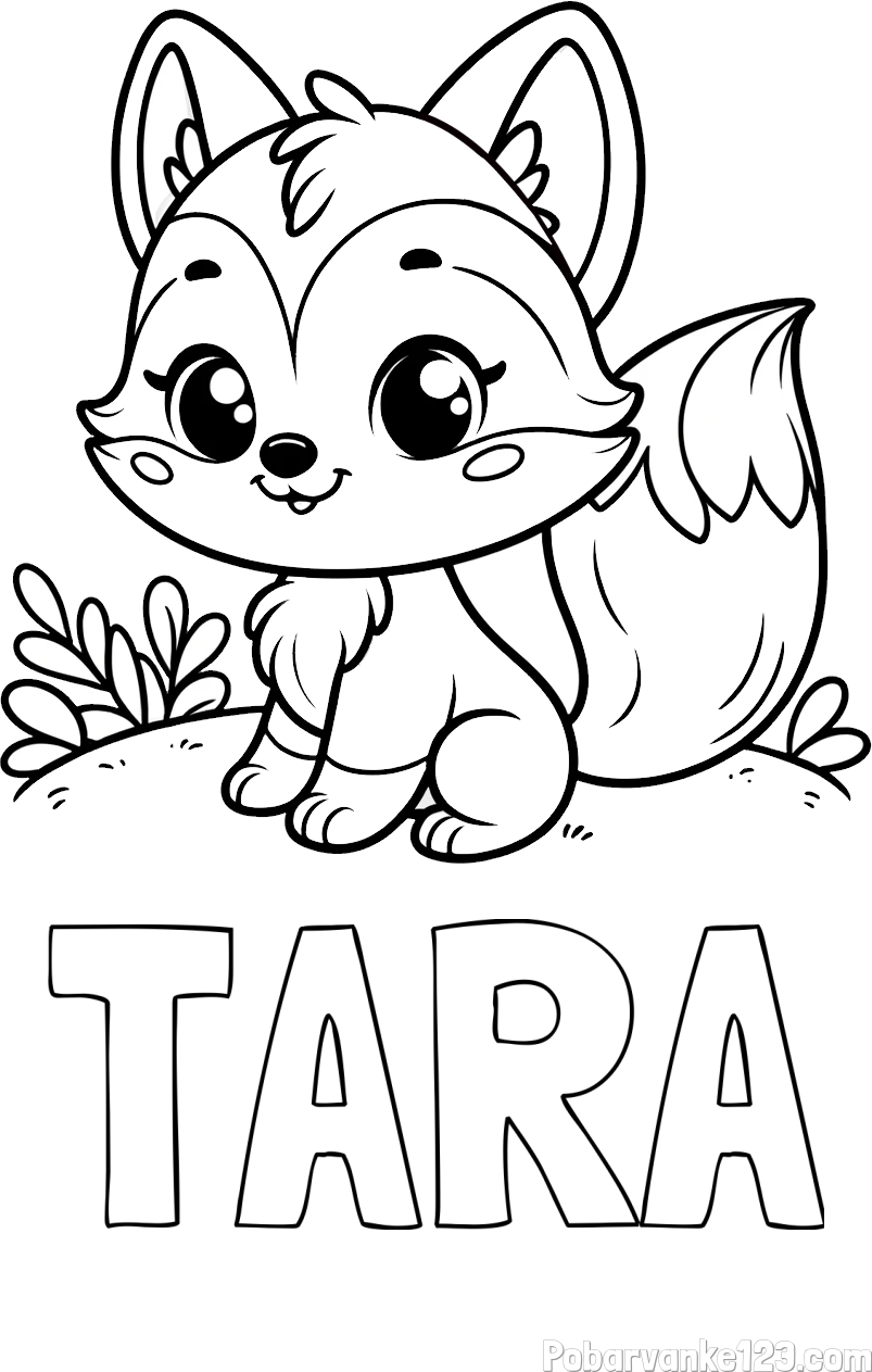 Pobarvanka imena TARA in pobarvanka lisičke