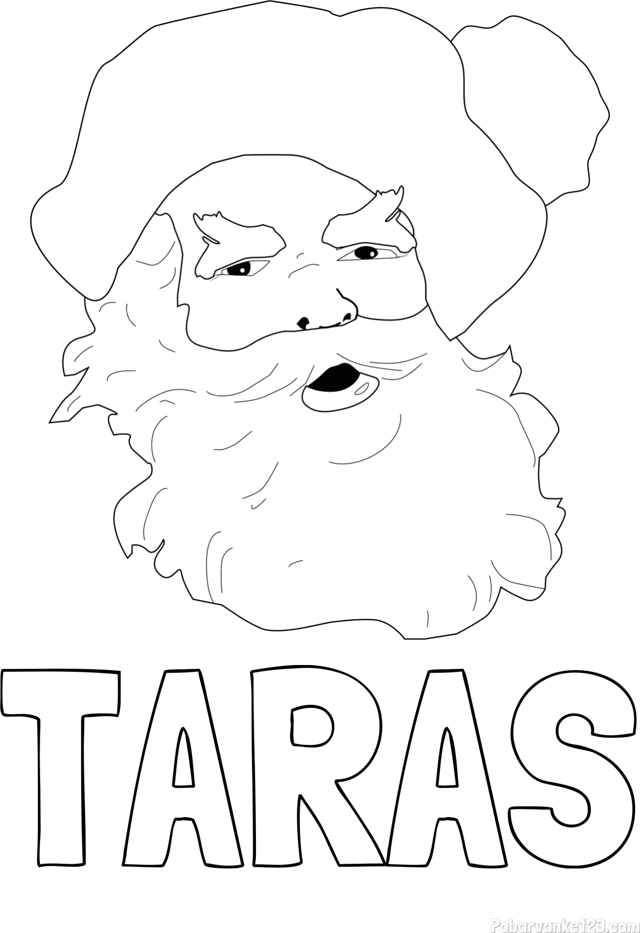 Pobarvanka imena TARAS in enostavna pobarvanka Božička