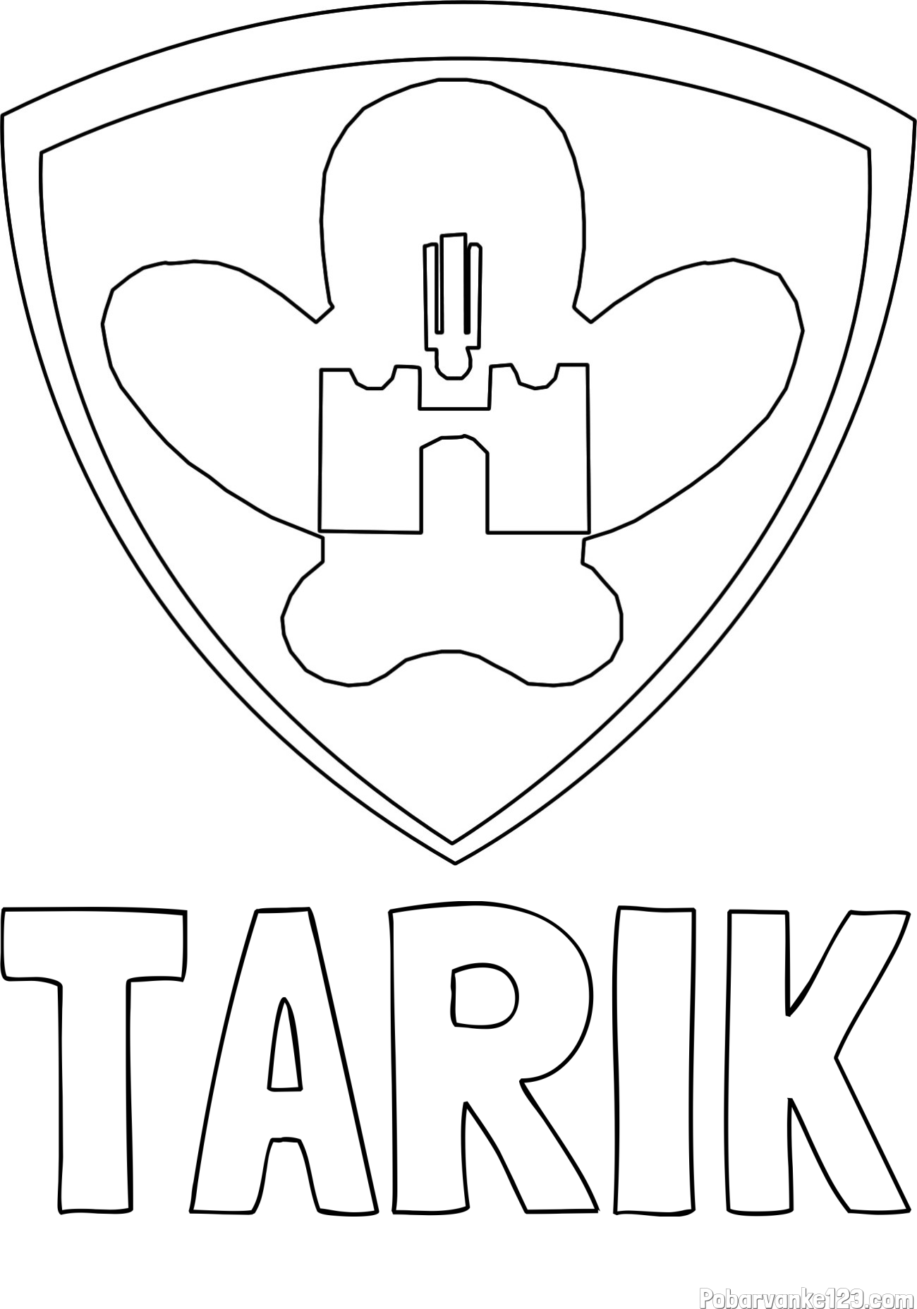 Pobarvanka imena TARIK in pobarvanka NK Maribor (grb)