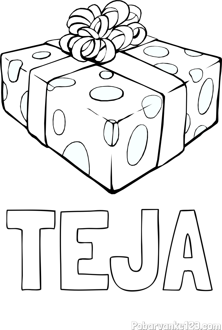 Pobarvanka imena TEJA in božično darilo