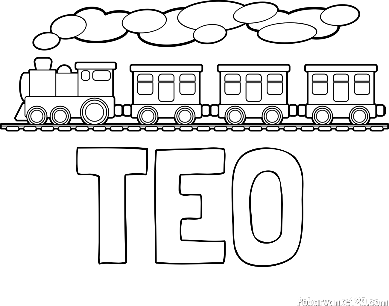 Pobarvanka imena TEO in pobarvanka vlaka