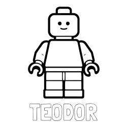 Pobarvanka imena TEODOR in pobarvanka LEGO figurice fanta
