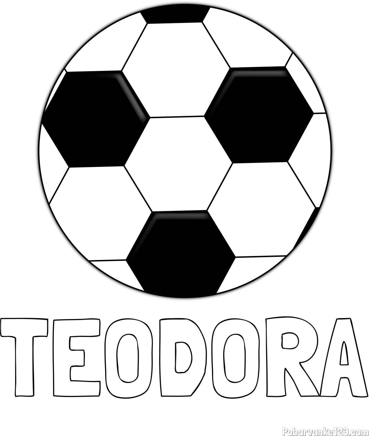 Pobarvanka imena TEODORA in pobarvanka nogometne žoge