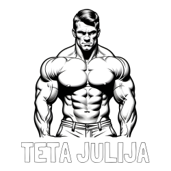 Online izdelana pobarvanka - Pobarvanka imena TETA JULIJA in pobarvanka bodybuilder-ja