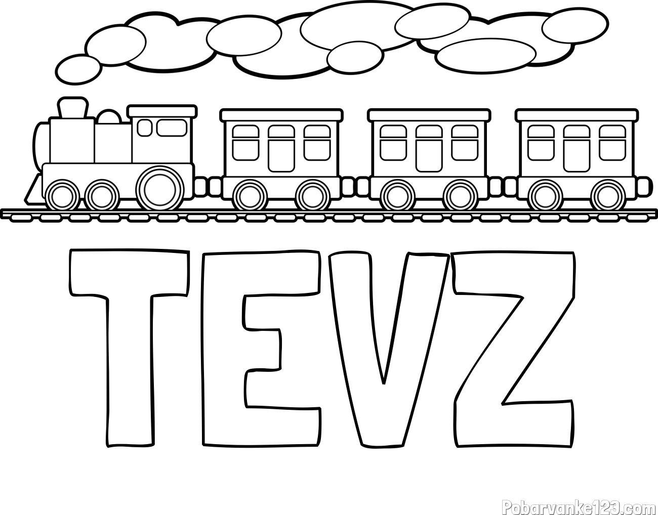Pobarvanka imena TEVŽ in pobarvanka vlaka