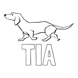 Online izdelana pobarvanka - Pobarvanka imena TIA in pobarvanka jazbečarja