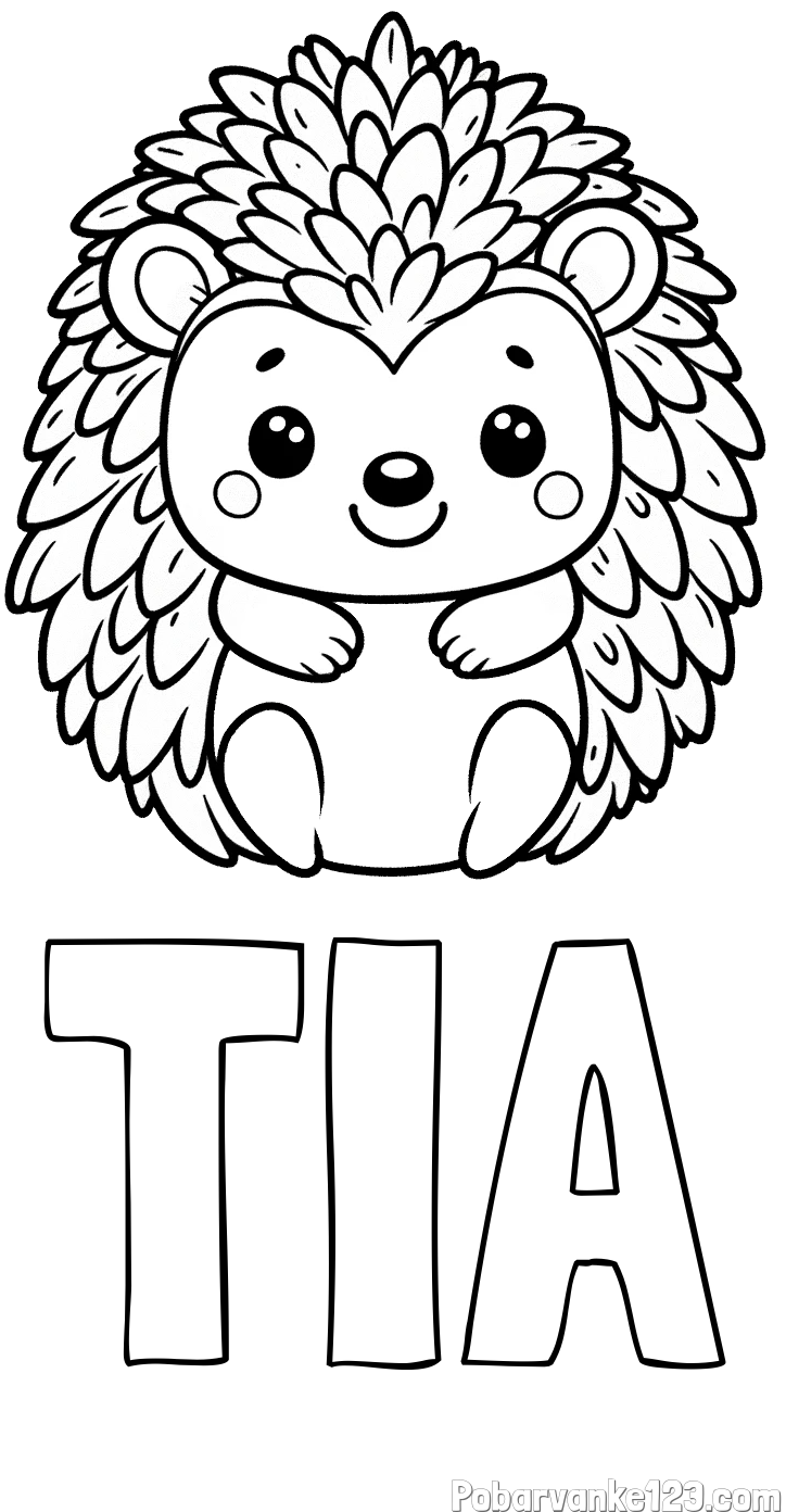 Pobarvanka imena TIA in pobarvanka prikupnega ježa