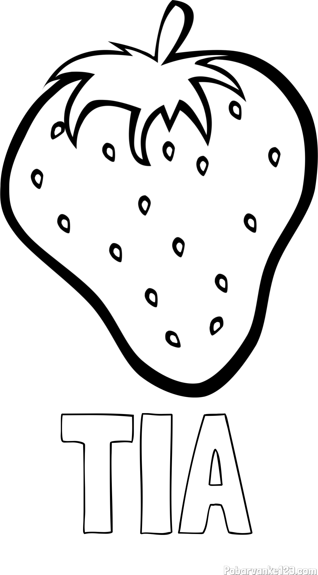 Pobarvanka imena TIA in pobarvanka sočne jagode