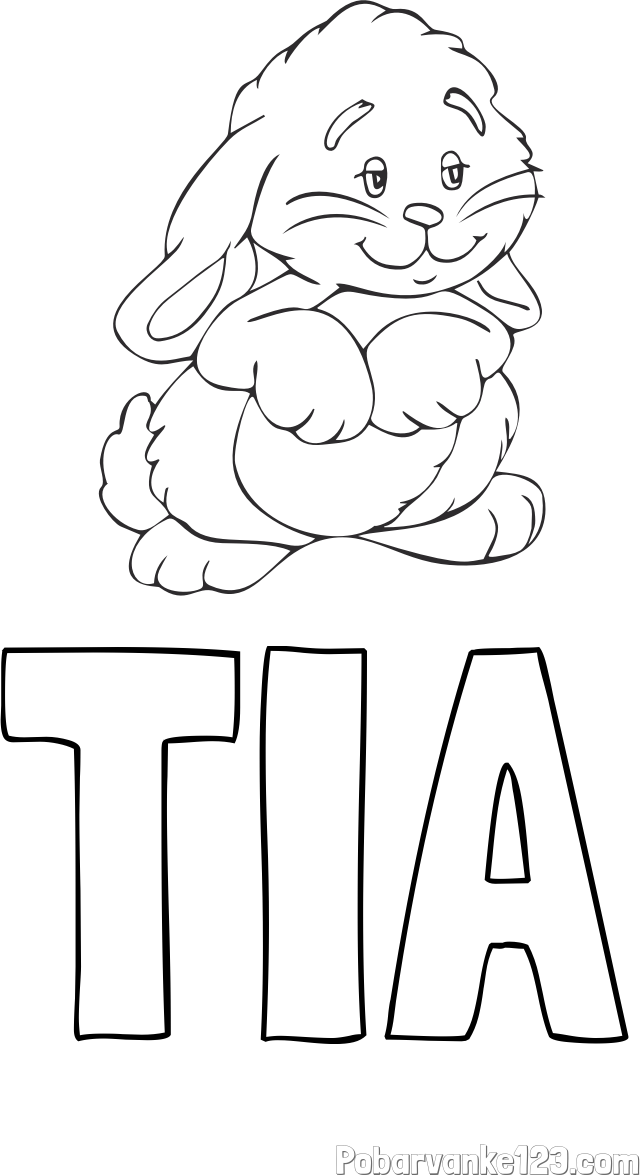 Pobarvanka imena TIA in pobarvanka zajčka