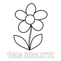 Online izdelana pobarvanka - Pobarvanka imena TIARA NICOLETTE in otroška pobarvanka rože