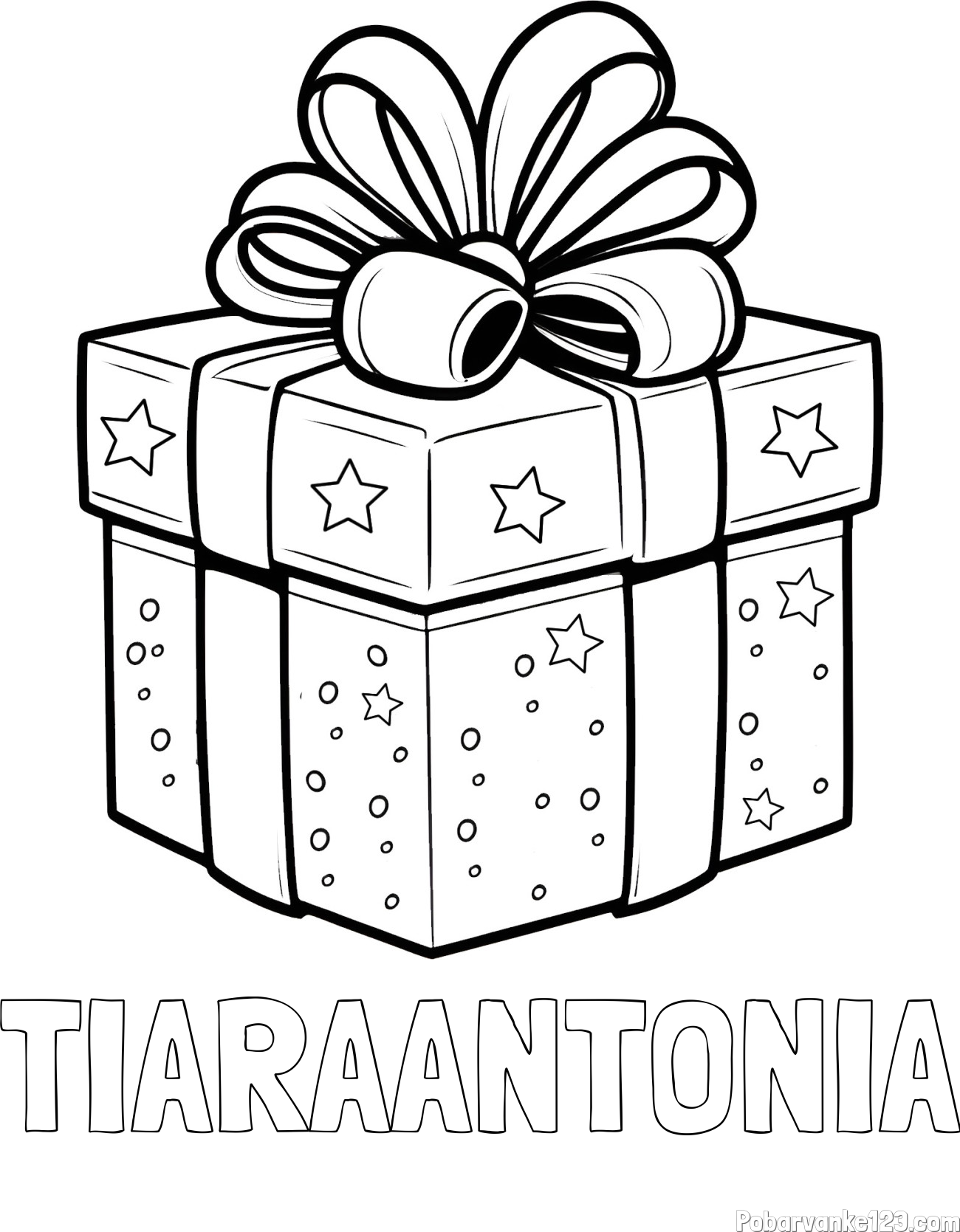 Pobarvanka imena TIARAANTONIA in pobarvanka božičnega darila