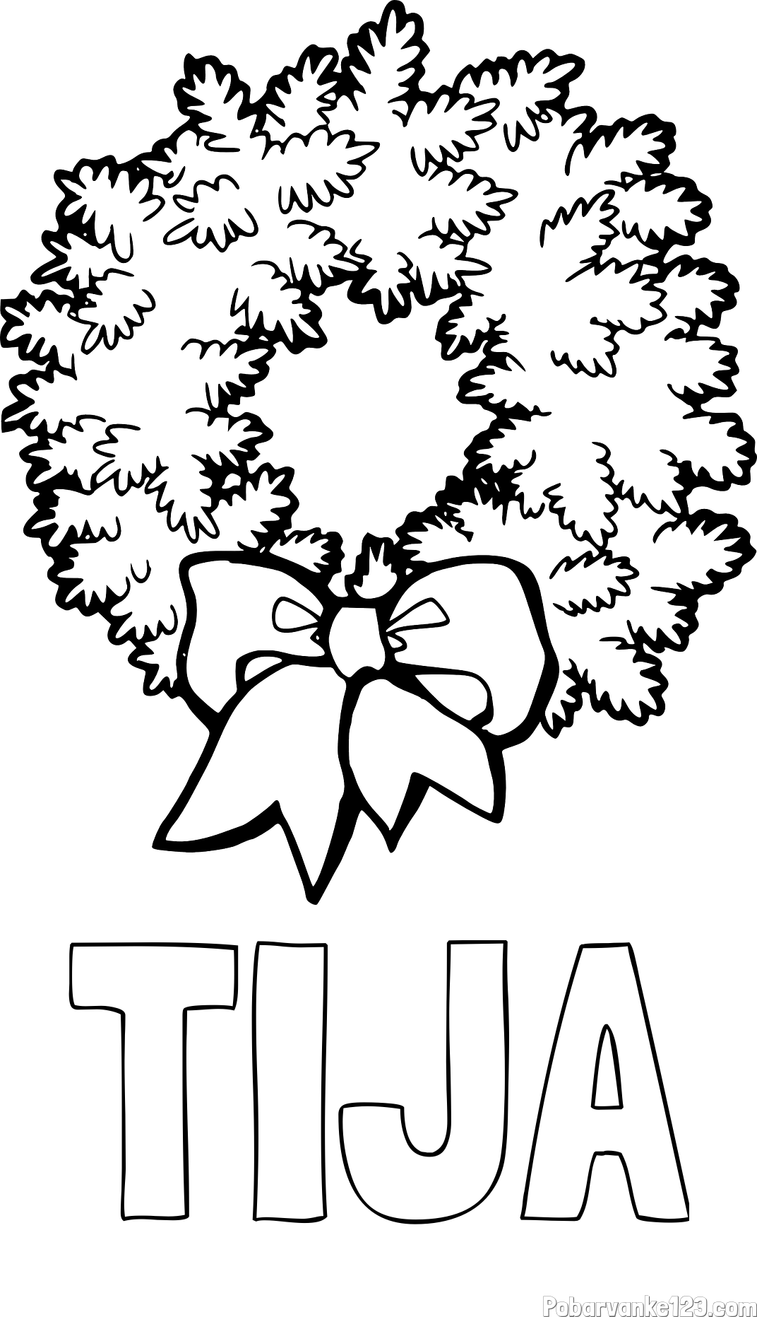 Pobarvanka imena TIJA in adventni venček