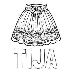 Online izdelana pobarvanka - Pobarvanka imena TIJA in pobarvanka ženskega krila