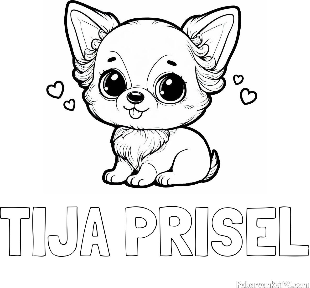 Pobarvanka imena TIJA PRIŠEL in pobarvanka čivave