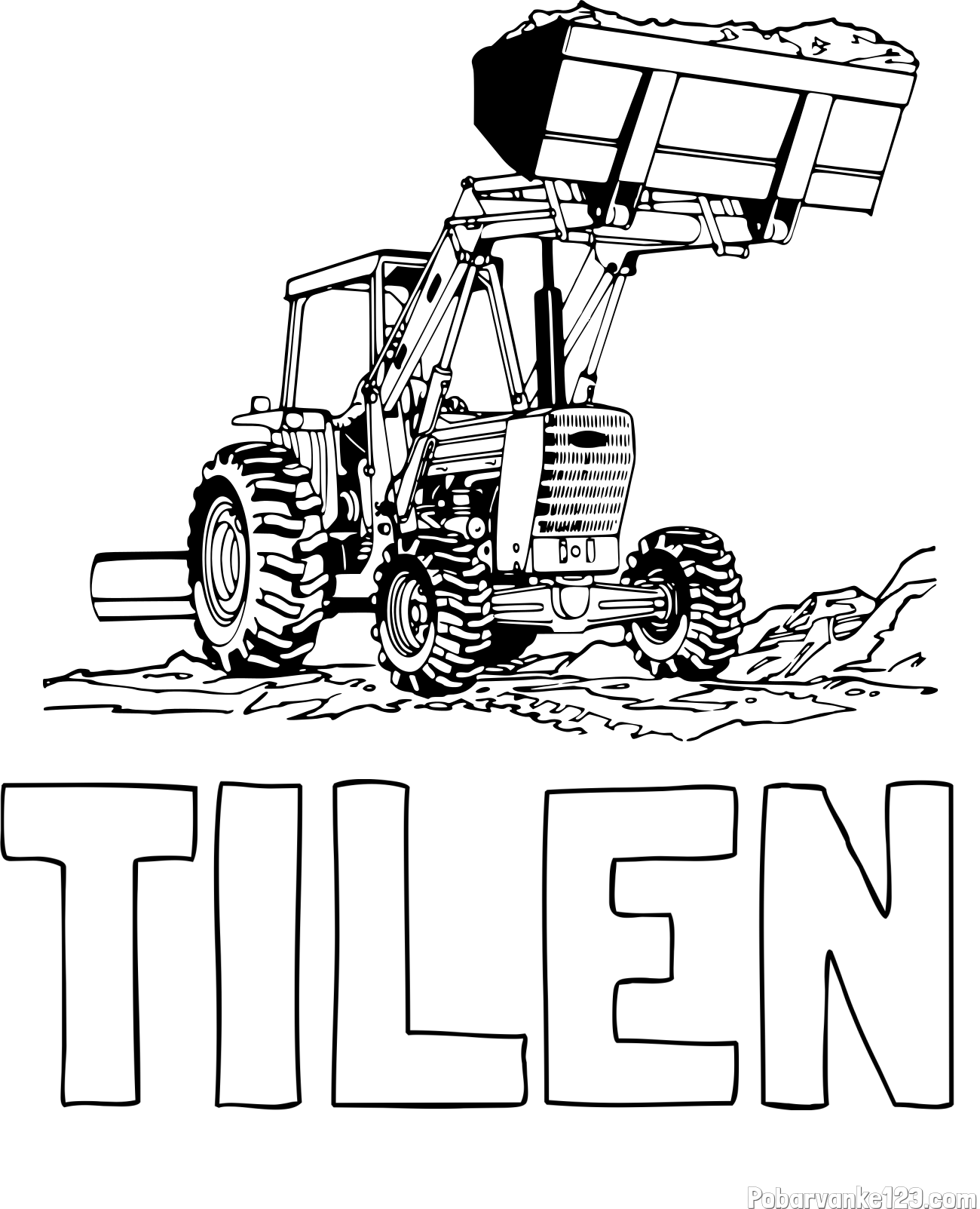 Pobarvanka imena TILEN in pobarvanka traktorja