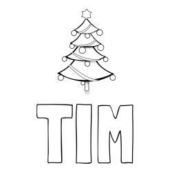 Pobarvanka imena TIM in božična smreka
