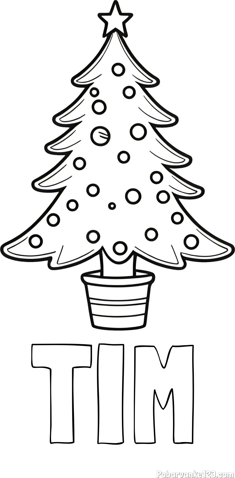 Pobarvanka imena TIM in pobarvanka lepe božične smrečice