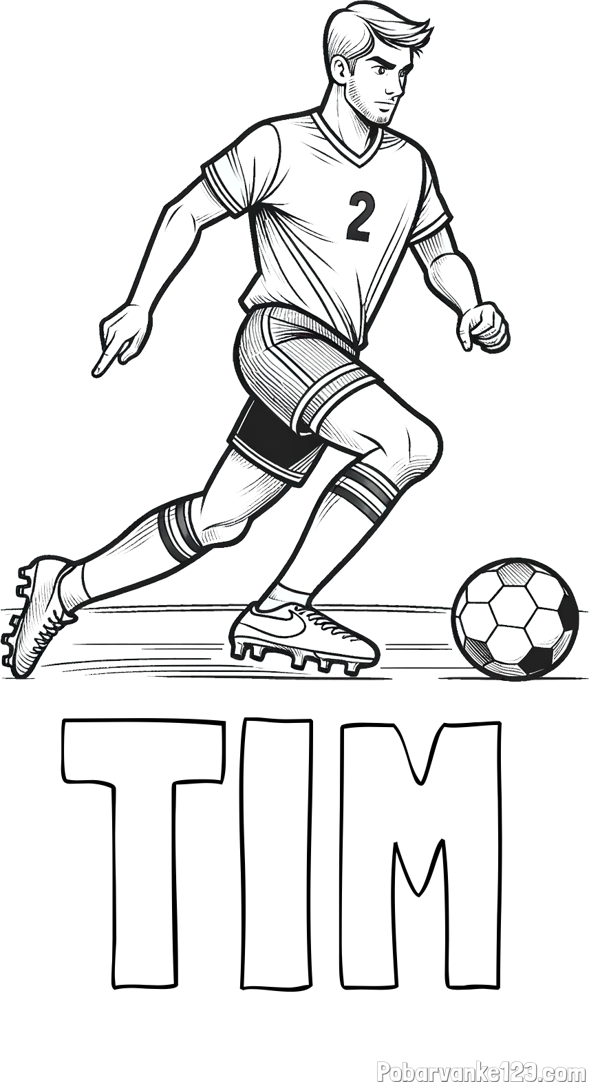 Pobarvanka imena TIM in pobarvanka nogometaša