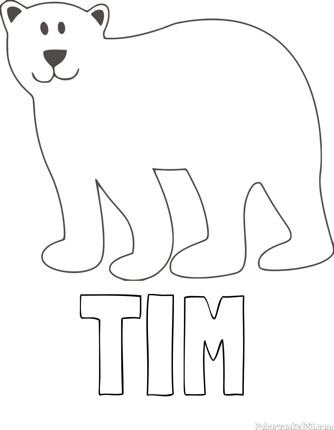 Pobarvanka imena TIM in pobarvanka polarnega medveda