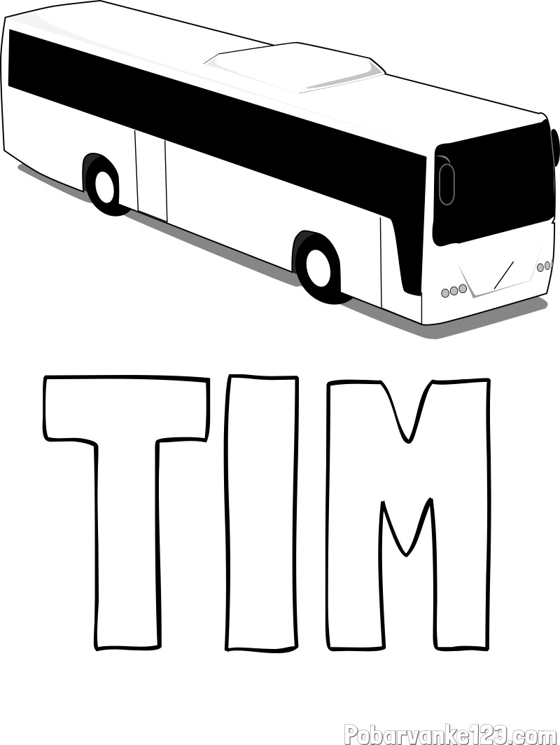 Pobarvanka imena TIM in pobarvanka velikega avtobusa