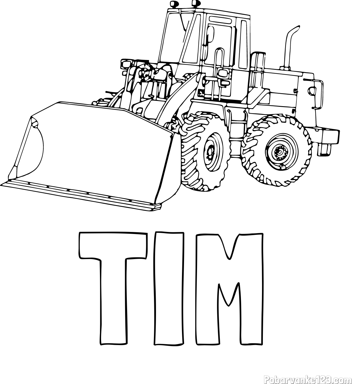 Pobarvanka imena TIM in pobarvanka velikega bagra