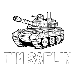 Online izdelana pobarvanka - Pobarvanka imena TIM ŠAFLIN in pobarvanka tanka