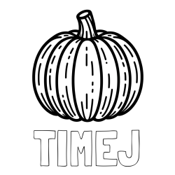 Online izdelana pobarvanka - Pobarvanka imena TIMEJ in pobarvanka buče