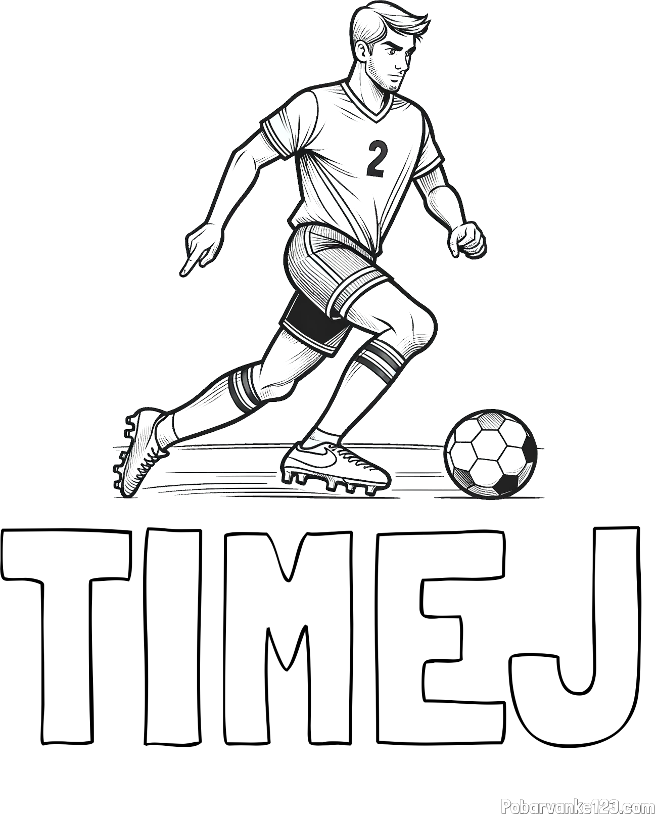 Pobarvanka imena TIMEJ in pobarvanka nogometaša