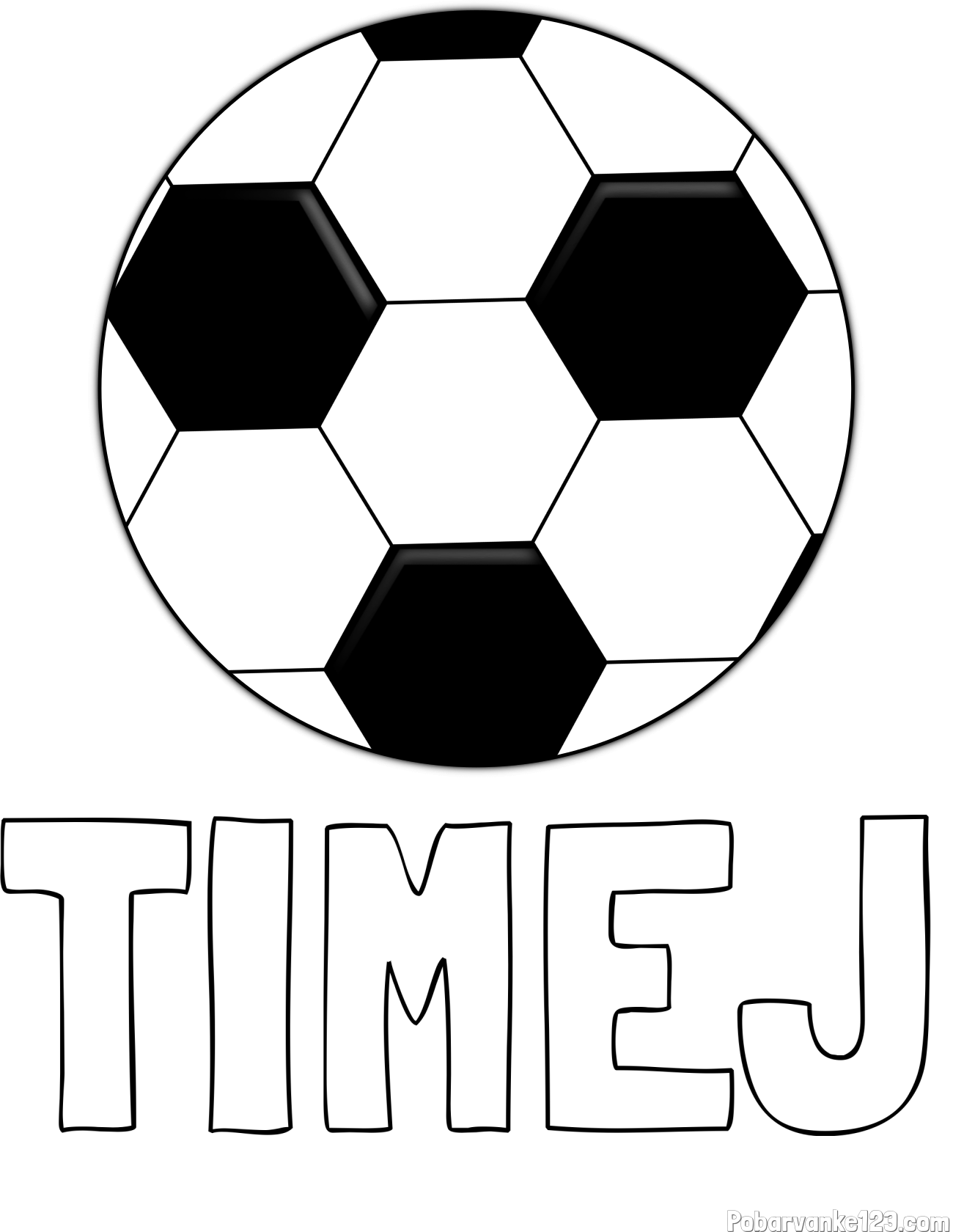 Pobarvanka imena TIMEJ in pobarvanka nogometne žoge