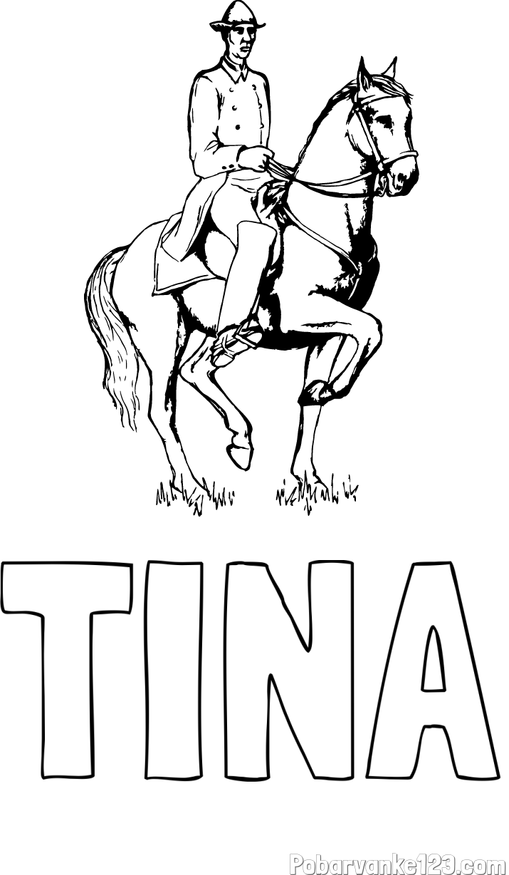 Pobarvanka imena TINA in pobarvanka dresure konja