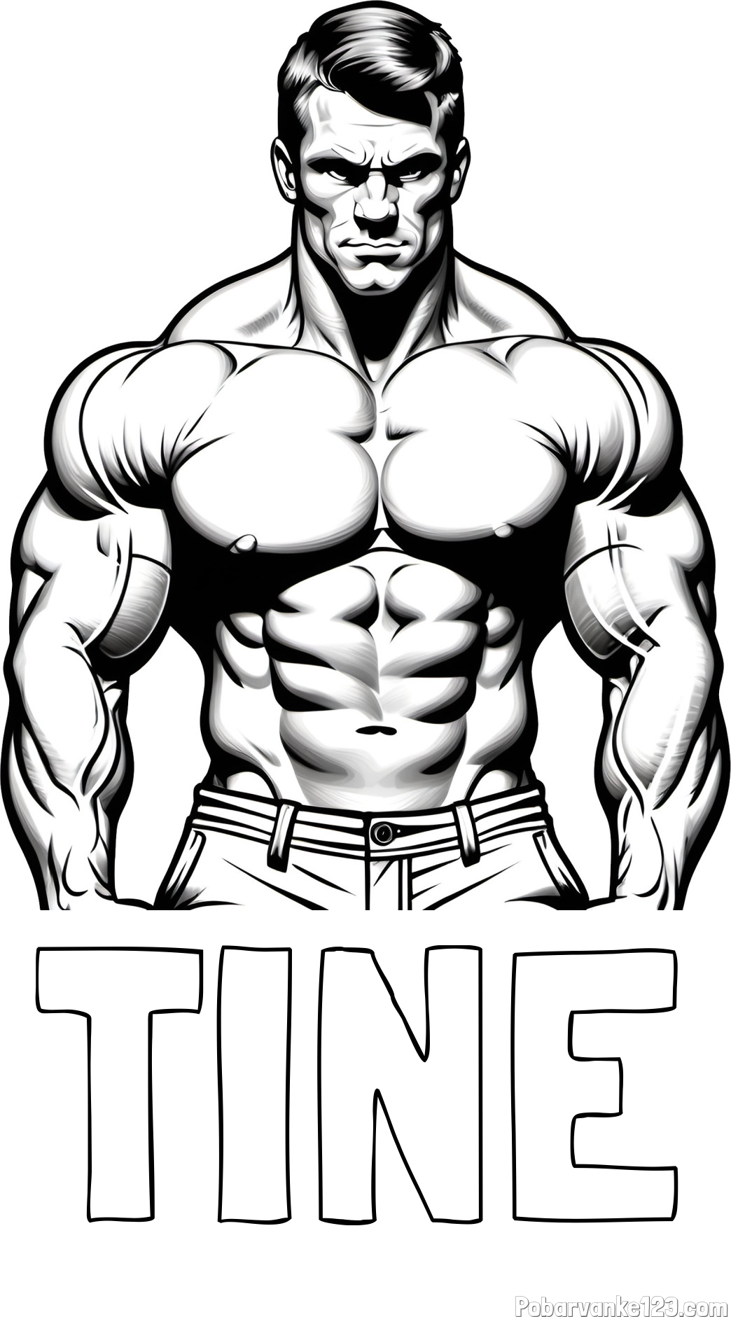Pobarvanka imena TINE in pobarvanka bodybuilder-ja