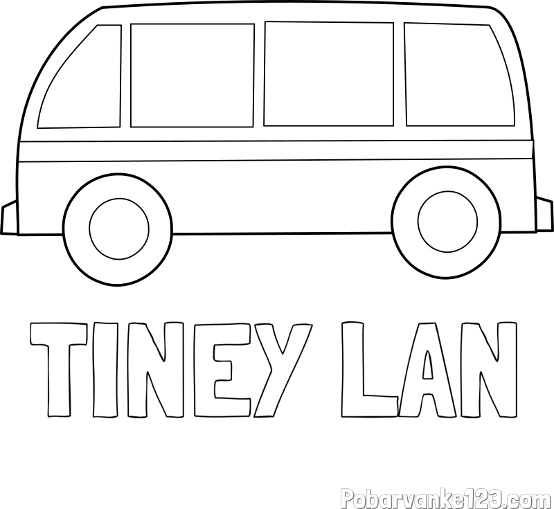 Pobarvanka imena TINEY LAN in avtobus