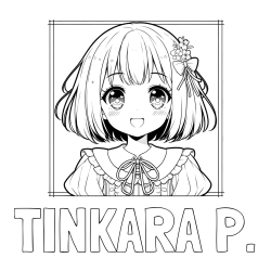Online izdelana pobarvanka - Pobarvanka imena TINKARA P. in pobarvanka ljubke punčke v anime slogu