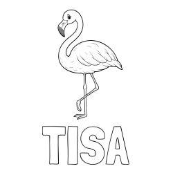 Pobarvanka imena TISA in pobarvanka flaminga