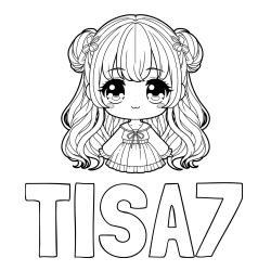 Online izdelana pobarvanka - Pobarvanka imena TISA7 in pobarvanka prikupne punčke v anime slogu