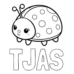 Online izdelana pobarvanka - Pobarvanka imena TJAŠ in pobarvanka ljubke pikapolonice