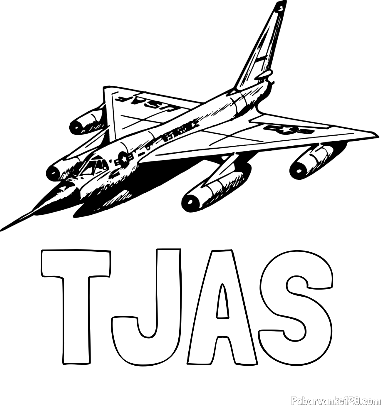 Pobarvanka imena TJAŠ in pobarvanka vojaškega lovca