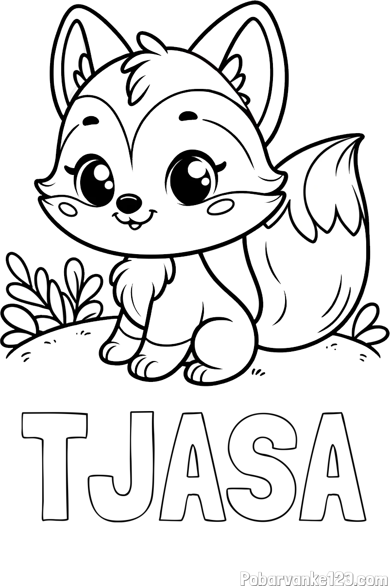 Pobarvanka imena TJAŠA in pobarvanka lisičke
