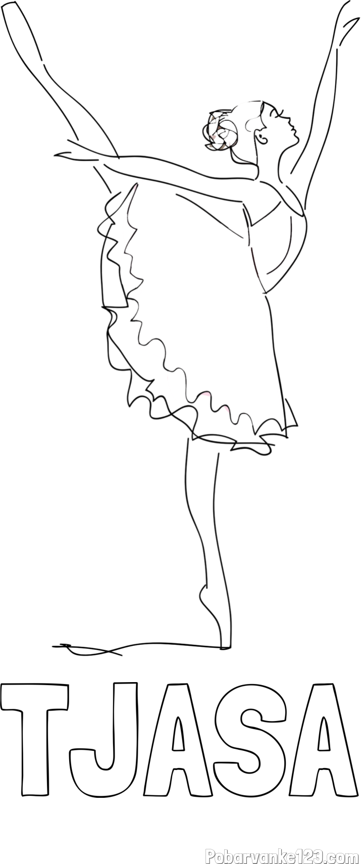 Pobarvanka imena TJAŠA in pobarvanka ljubke baletke