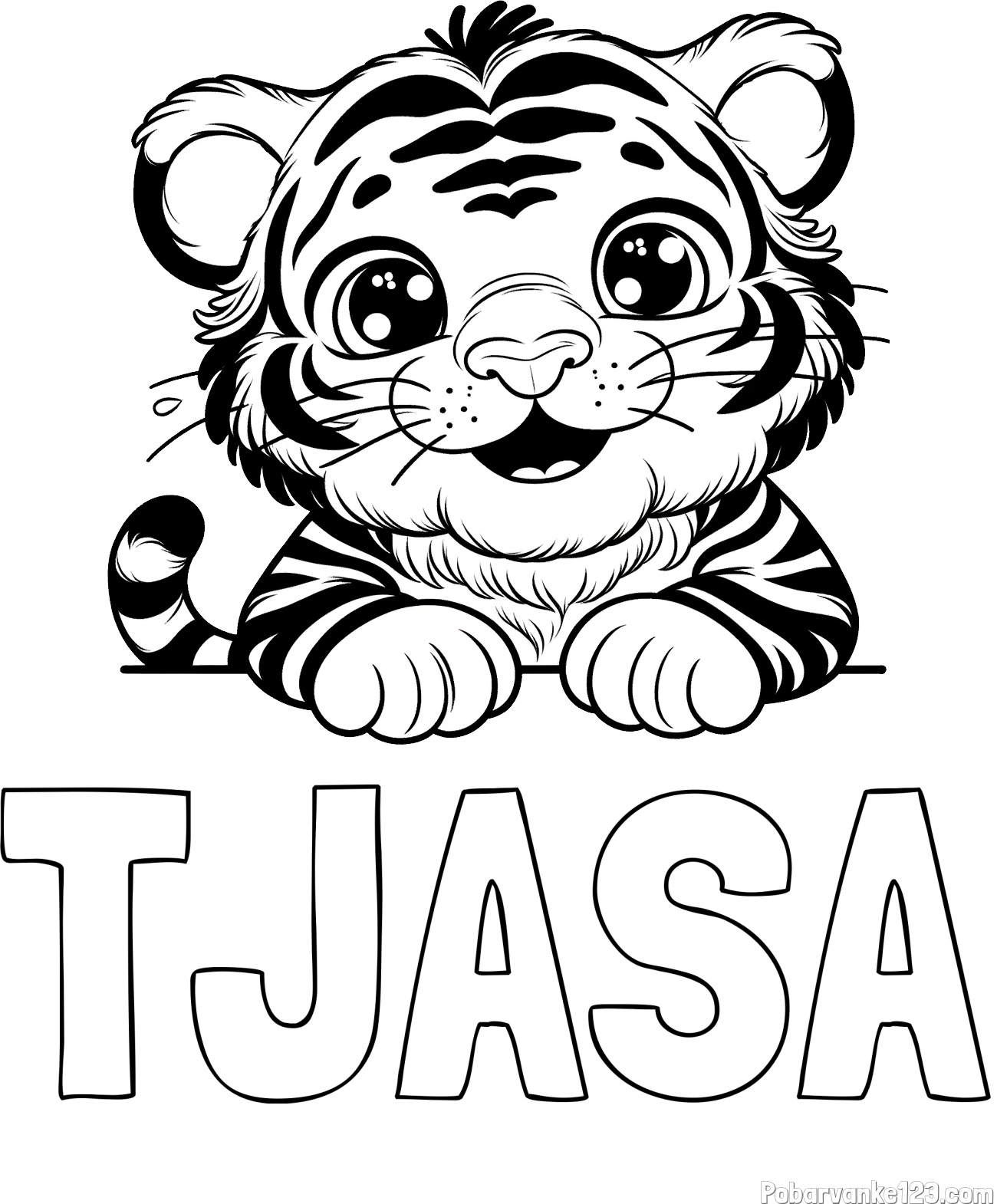 Pobarvanka imena TJAŠA in pobarvanka tigrček