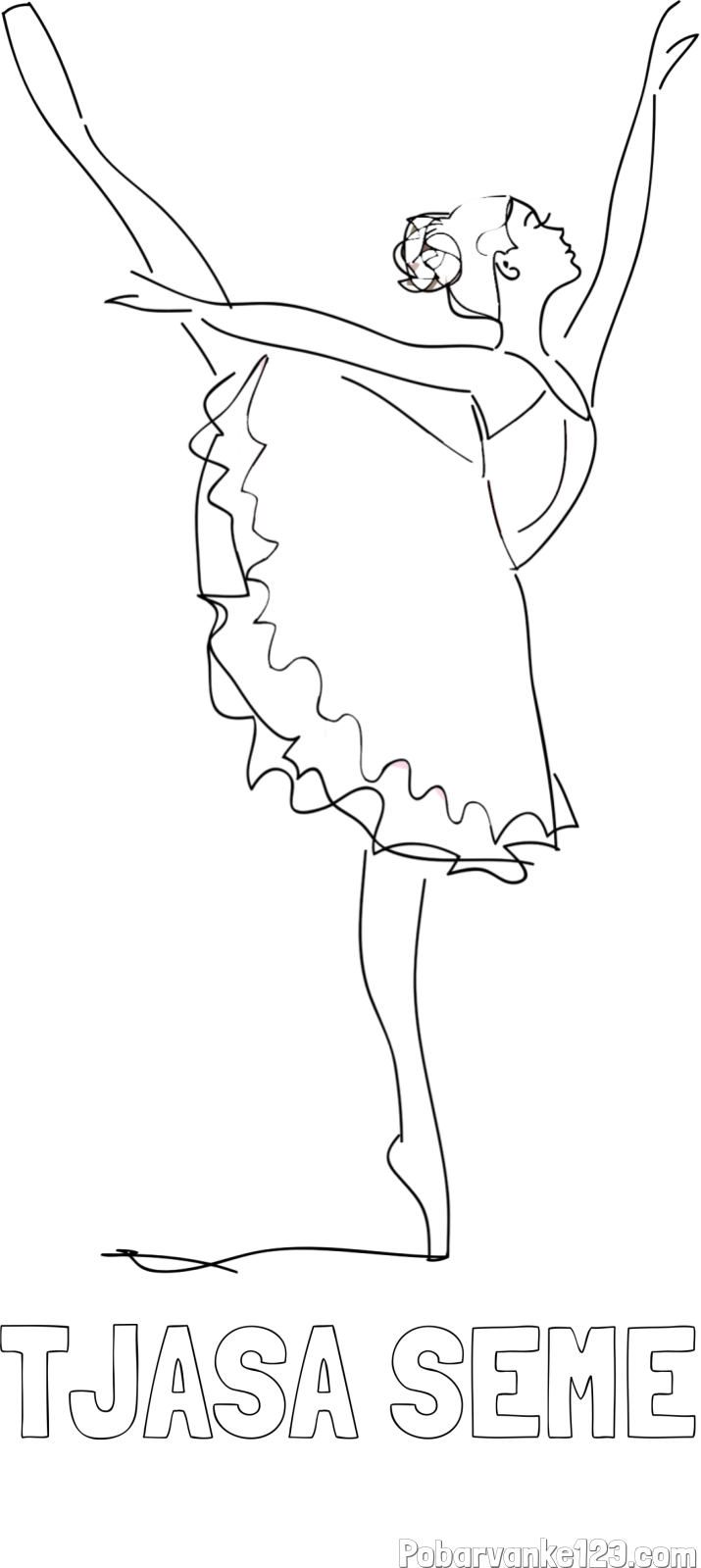 Pobarvanka imena TJAŠA ŠEME in pobarvanka ljubke baletke