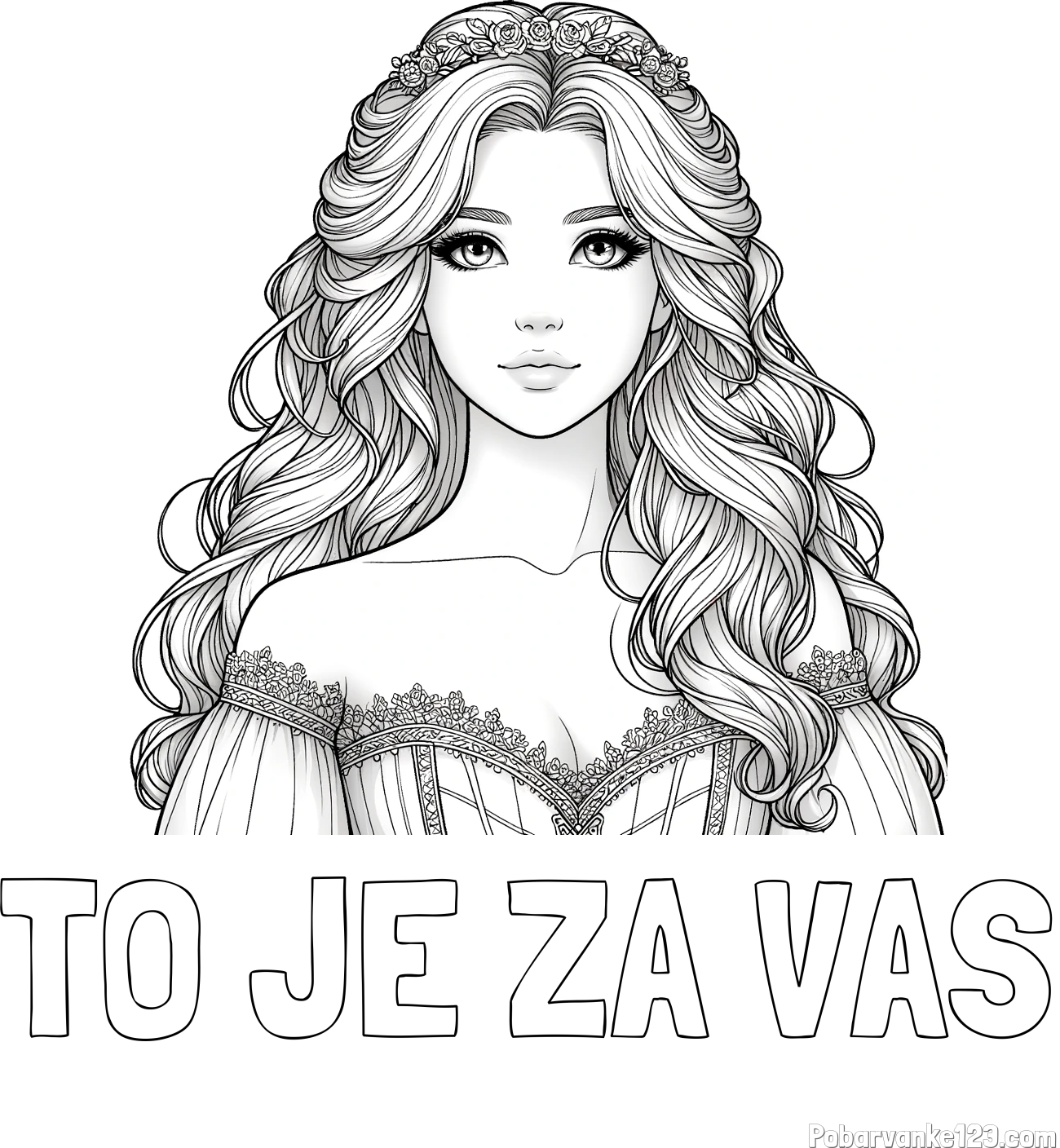 Pobarvanka imena TO JE ZA VAS in pobarvanka lepe princese