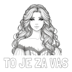 Online izdelana pobarvanka - Pobarvanka imena TO JE ZA VAS in pobarvanka lepe princese