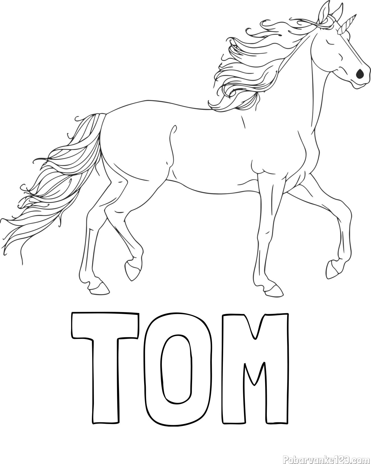 Pobarvanka imena TOM in samorog